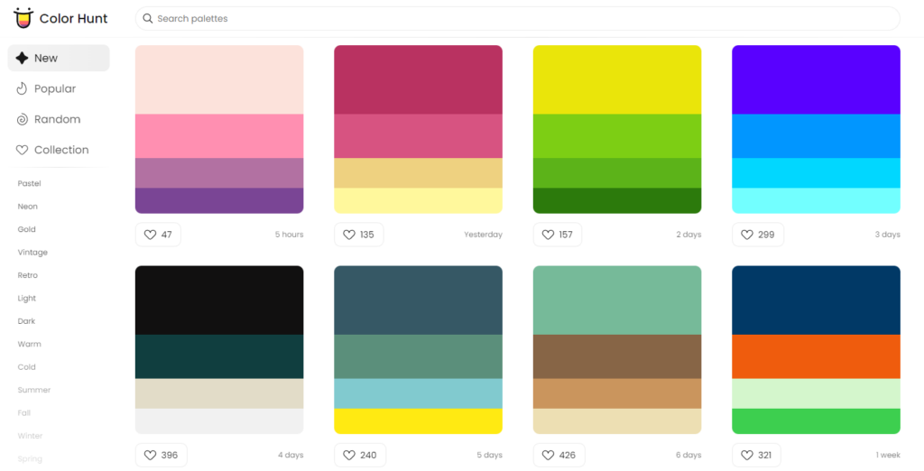 색깔 조합 컬러 배색 색조합 참고 사이트